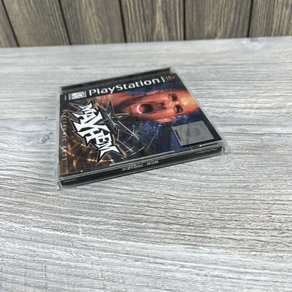 WCW Mayhem Sony PlayStation 1 PS1 Complete w/ Manual Black Label Tested